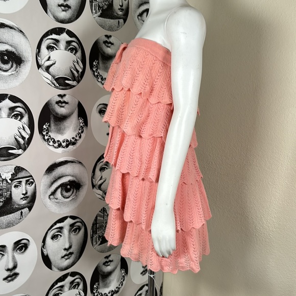 Juicy Couture Y2k Vintage Cashmere Tiered Ruffle Strapless Sweater Dress, Sz S - Picture 4 of 13